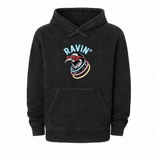 Ravin' Rave Festival Fun with Cool Raven Mineral Wash Hoodies