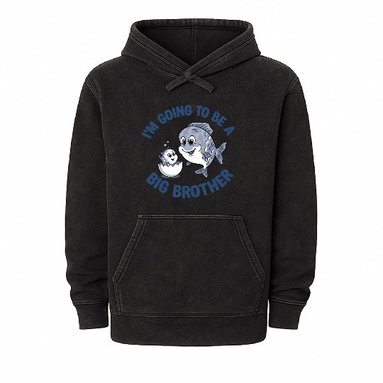 Cute Fish Big Brother Reveal Mineral Wash Hoodies