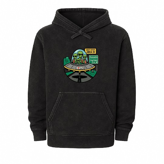 Alien road trip Mineral Wash Hoodies