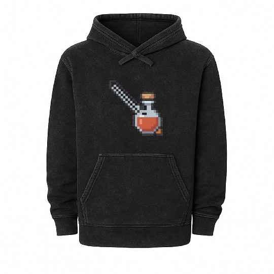 Pixel Art Vampire Potion Design Mineral Wash Hoodies