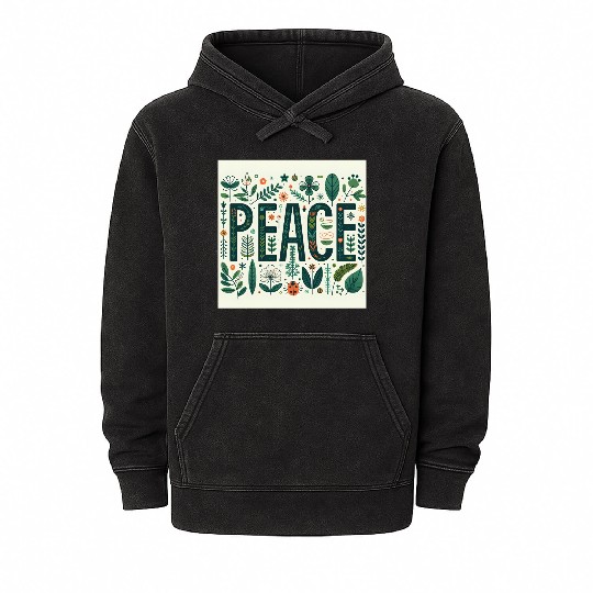 Peaceful Botanical  Mineral Wash Hoodies