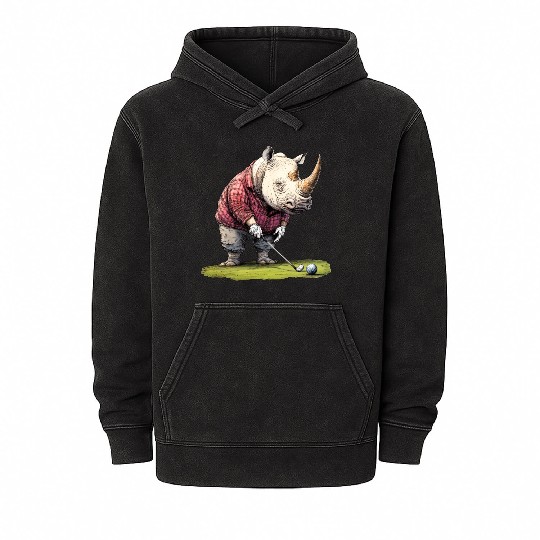 Rhinoceros Golfer / Golf Rhinoceros Mineral Wash Hoodies