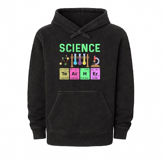 Science Art Teacher - Colorful Periodic Table Mineral Wash Hoodies