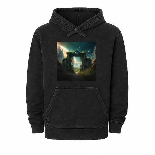 Mystical Portal to an Alien World / Planet Gate Mineral Wash Hoodies