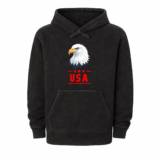 Majestic Eagle USA Emblem Mineral Wash Hoodies