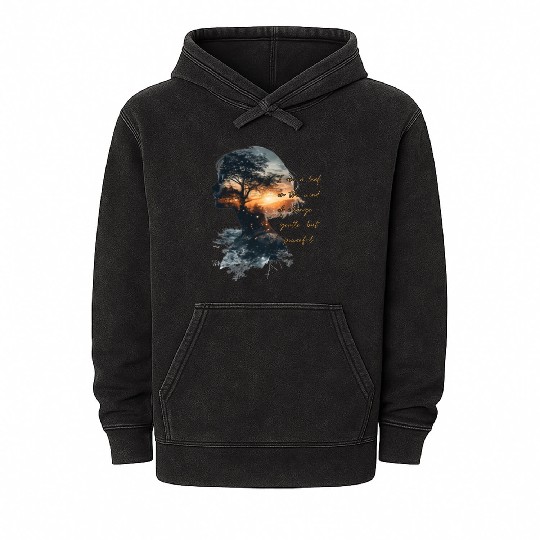 Sunset Serenity Tree Portrait Mineral Wash Hoodies