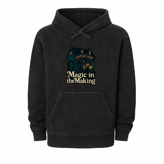 Potion Shop Witchcraft Design Mineral Wash Hoodies