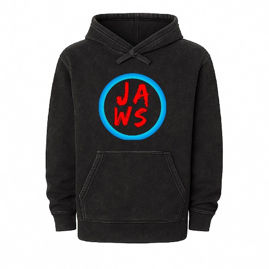 Vibrant Graffiti Style JAWS Logo Mineral Wash Hoodies