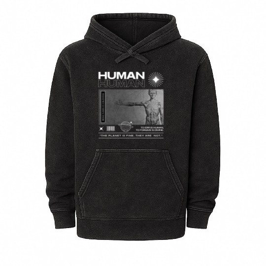 Anatomical Human Figure Artistic Design Mineral Wash Hoodies