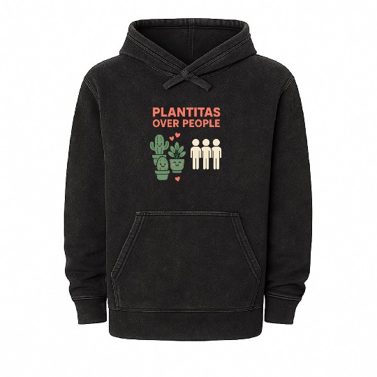 Plantita Latina Plant Mom Plantita Life Hispanic Mineral Wash Hoodies