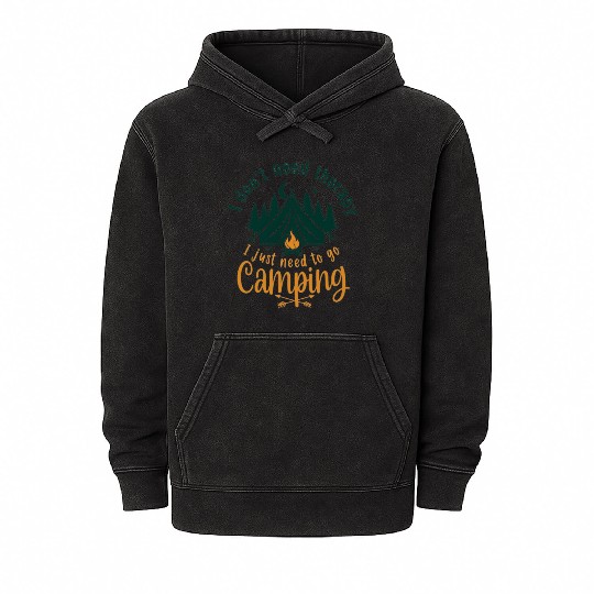 Camping Spirit Forest Tent Design Mineral Wash Hoodies