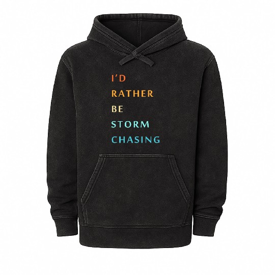 Storm Chaser Tornado Storm Chasing Mineral Wash Hoodies