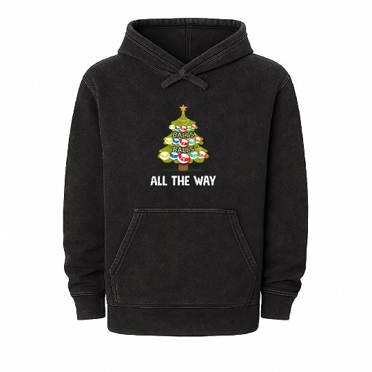 Bingo Balls All The Way Tree Fun Mineral Wash Hoodies