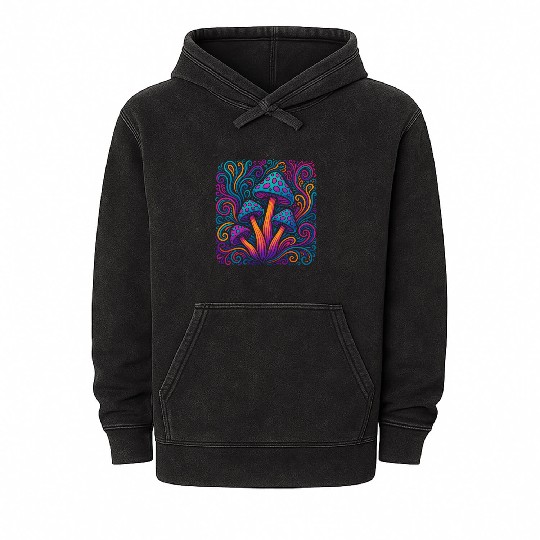 Psychedelic Mushroom Dream Mineral Wash Hoodies