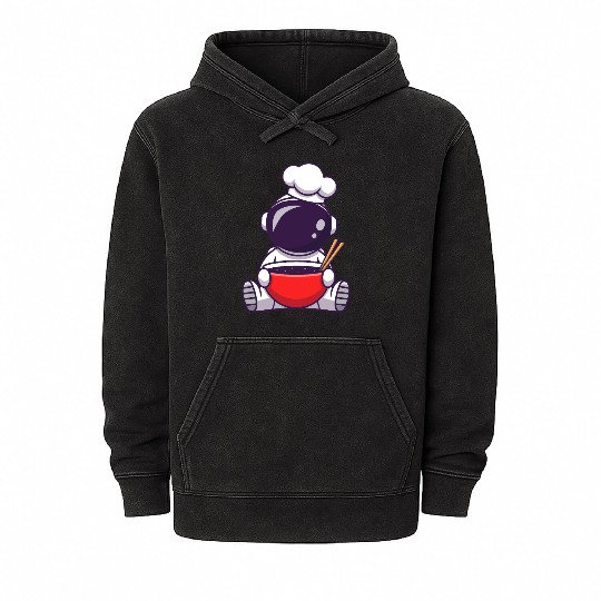 Cosmic Chef Cartoon Design Mineral Wash Hoodies
