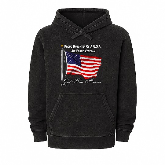 Proud Daughter Of A US Air Force Veteran Mineral Wash Hoodies