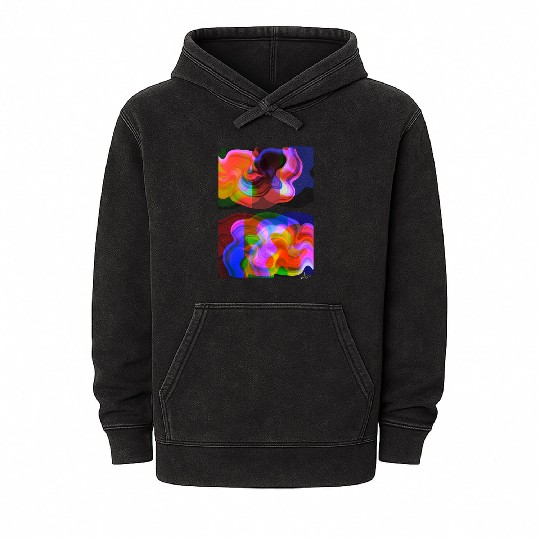 Vibrant Abstract Color Swirls Mineral Wash Hoodies