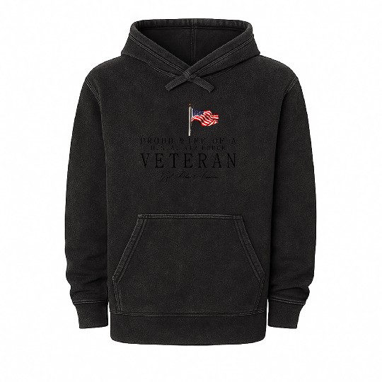 Proud Wife Of A US Air Force Veteran Mineral Wash Hoodies
