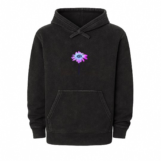 Neon Purple Pink Daisy Mineral Wash Hoodies