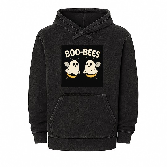 Whimsical Bee Ghosts Mineral Wash Hoodies Design