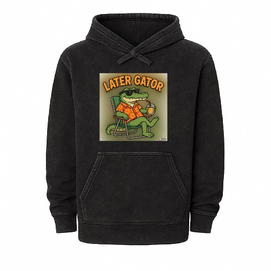 Relaxed Gator Vacation Mineral Wash Hoodies
