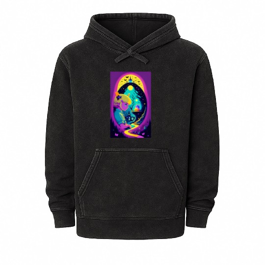 Down the Psychedelic Path Mineral Wash Hoodies
