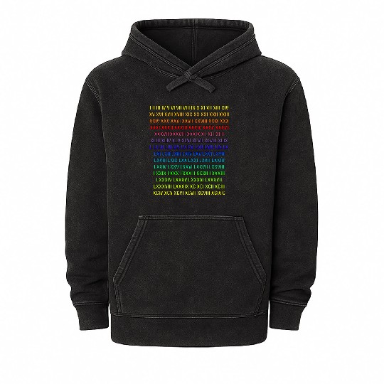 Latin Numbers - 7Color Mineral Wash Hoodies