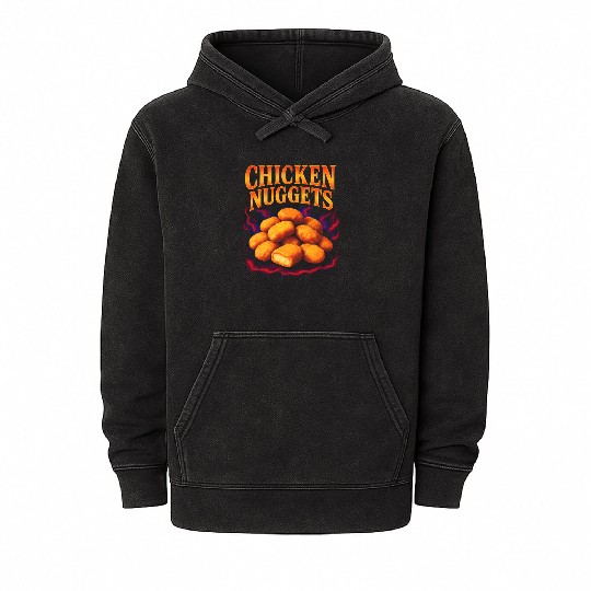 Chicken Nuggets Favorite Food Weird 90s Nuggets Mineral Wash Hoodies