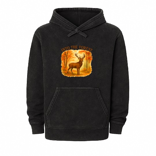 Into the Forest – Autumn Deer Mineral Wash Hoodies