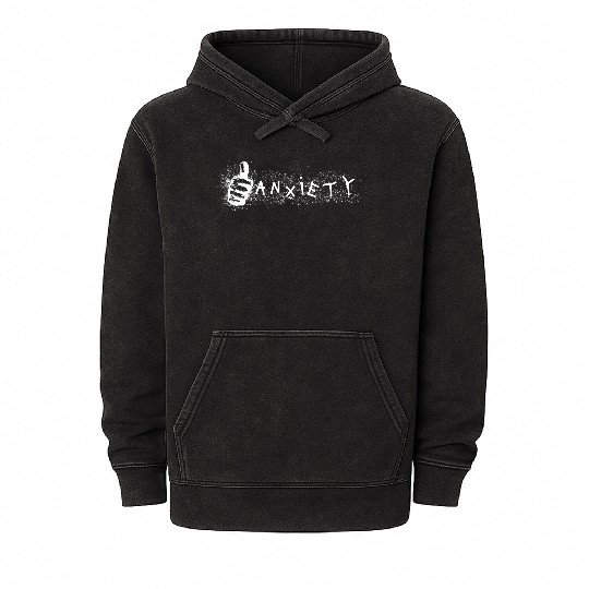 Anxiety Thumbs Up  Mineral Wash Hoodies