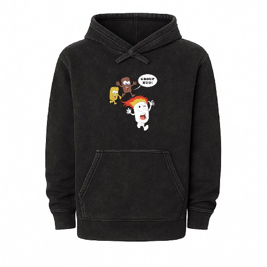 marshmallow smore's group hug camping Mineral Wash Hoodies