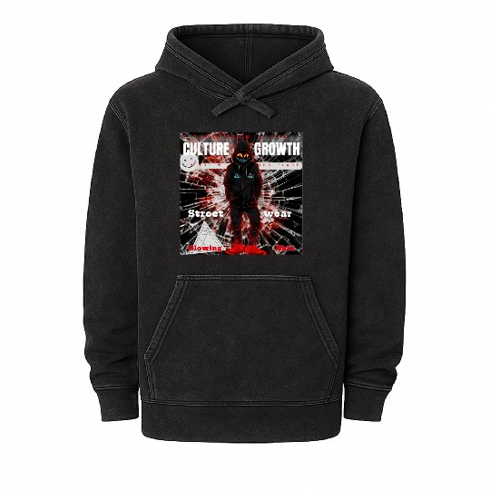 Futuristic Urban Streetwear Mineral Wash Hoodies