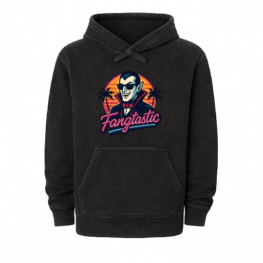Fangtastic – Retro Vampire Neon Style Mineral Wash Hoodies