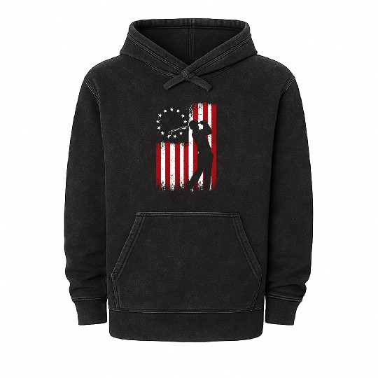 American Flag Golf USA Flag Mineral Wash Hoodies