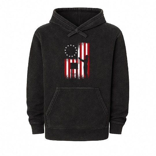 American Flag Golf USA Flag Mineral Wash Hoodies