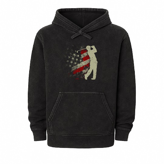 American Flag Golf USA Flag Mineral Wash Hoodies
