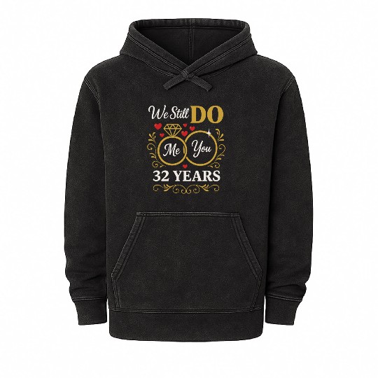 Anniversary Celebration 320 Years Of marriage Gift Mineral Wash Hoodies