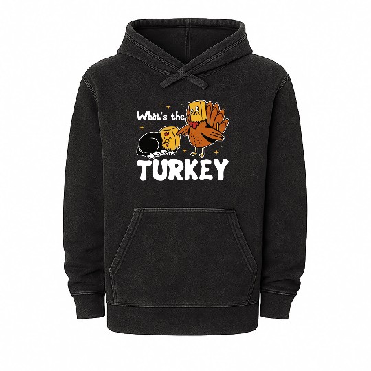 Turkey Thanksgiving Mineral Wash Hoodies Cat Lover Gift Cute Mineral Wash Hoodies