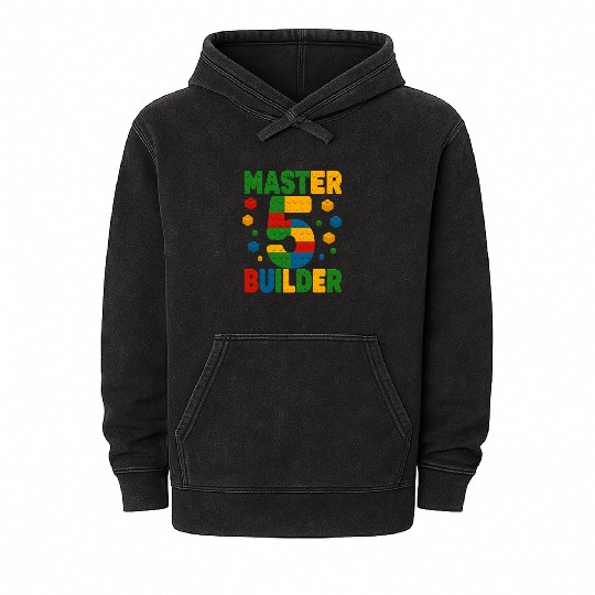 Master Builder Brick System Toys Party Mineral Wash Hoodies