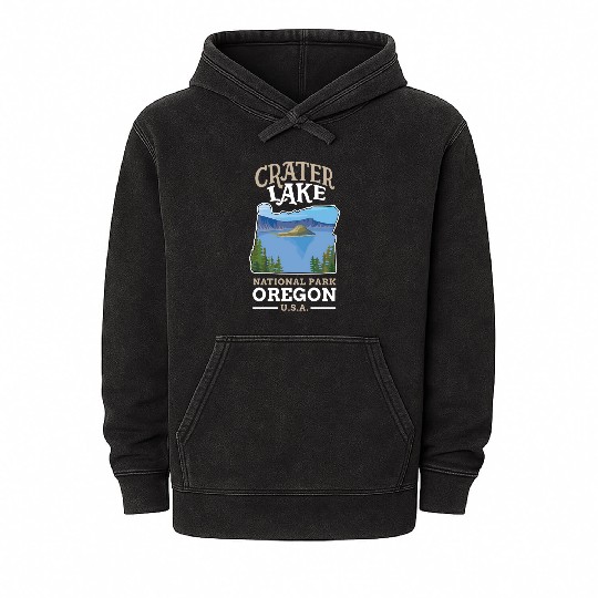 Crater Lake National Park US Oregon Mineral Wash Hoodies