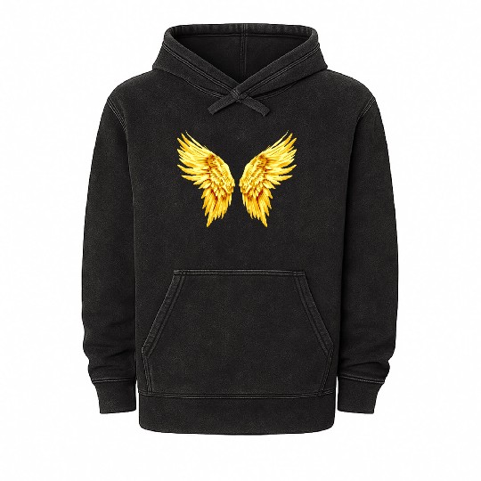 Golden Angel Wings  Mineral Wash Hoodies