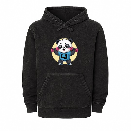 Panda Gym Workout Mineral Wash Hoodies