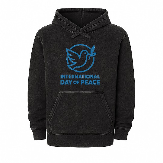 Peace Dove with Olive Branch Illustration Mineral Wash Hoodies