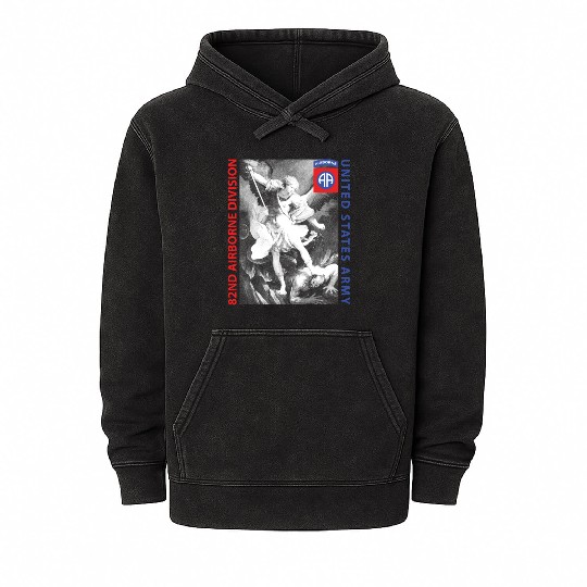 82nd Airborne - Saint Michael Mineral Wash Hoodies
