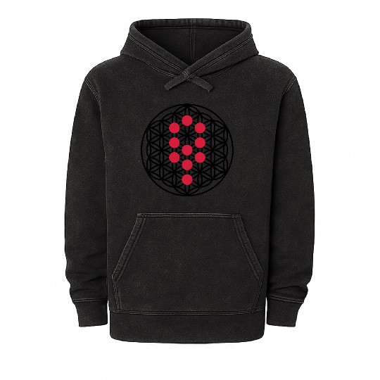 FLOWER OF LIFE - Tree Of Life Mineral Wash Hoodies