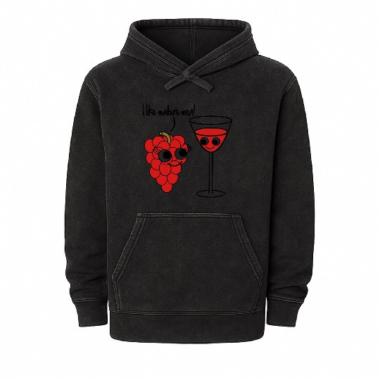 "I like mature men" Grape / Wine Vector Design Mineral Wash Hoodies