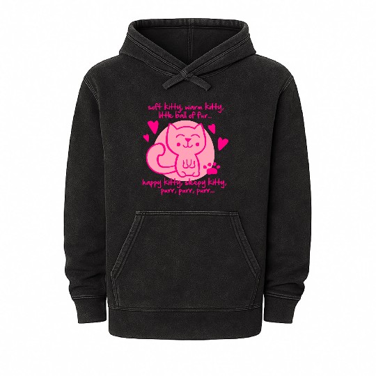 soft kitty, warm kitty, little ball of fur... Mineral Wash Hoodies