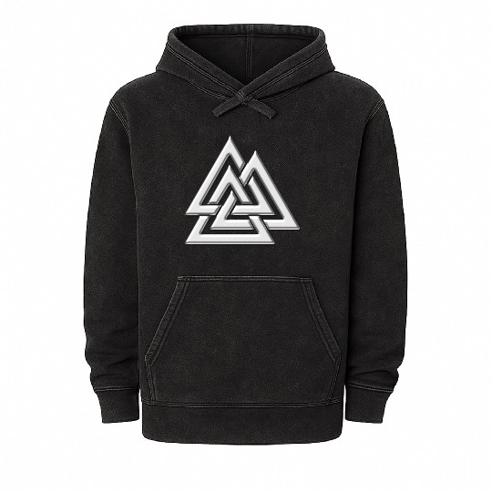 Valknut, Wotan's Knot, Walknot, Odin, Valhalla Mineral Wash Hoodies
