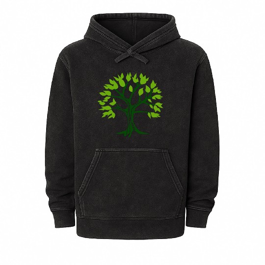 green tree Mineral Wash Hoodies