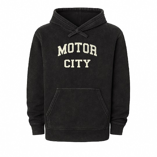 Classic Motor City Detroit Varsity Mineral Wash Hoodies